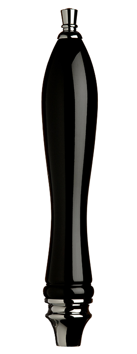 Large Black Pub Tap Handle with Silver