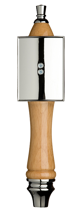Large Natural Pub Tap Handle with Silver Rectangle Shield