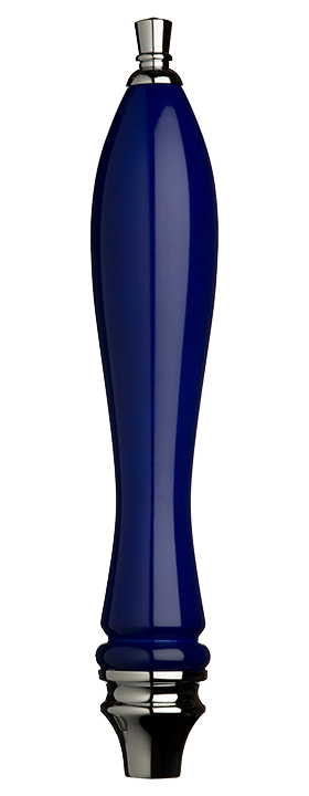 Large Blue Pub Tap Handle with Silver