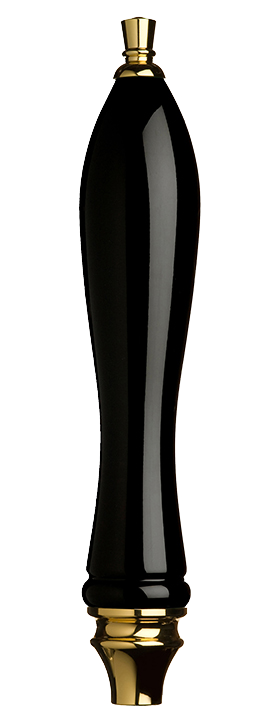 Large Black Pub Tap Handle with Gold