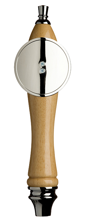 Large Natural Pub Tap Handle with Silver Round Shield